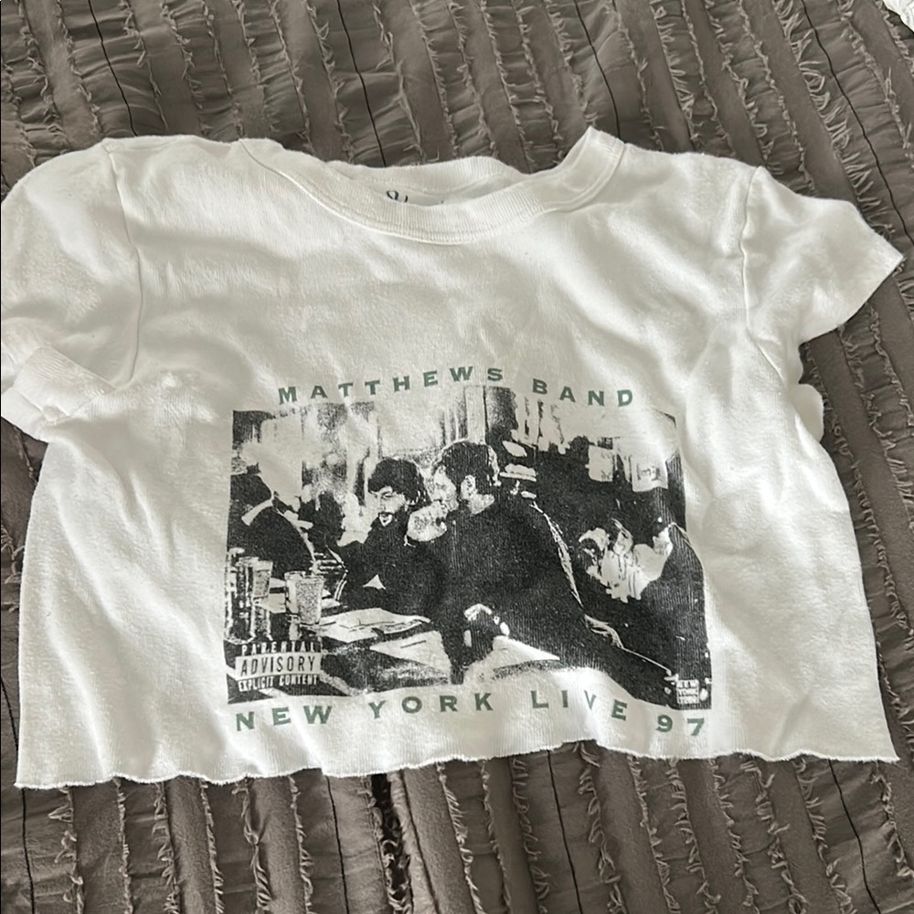 White Graphic Crop Top